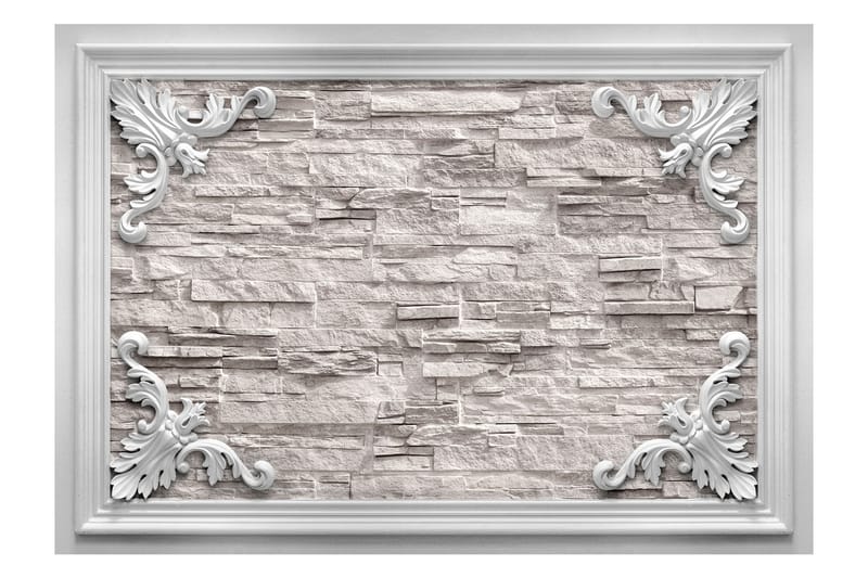 Fototapet Brick In The Frame Beige 100x70 - Innredning - Veggdekorasjon - Tapeter - Fototapeter