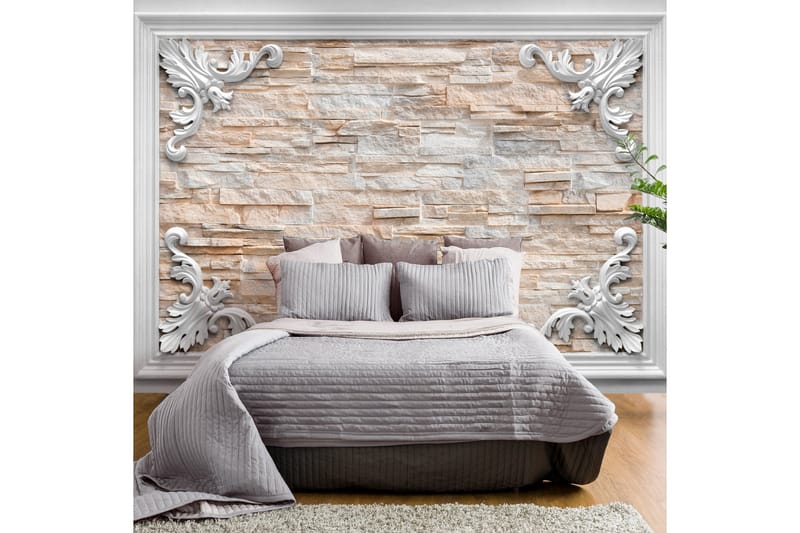 Fototapet Brick In The Frame Orange 150x105 - Finnes i flere størrelser - Innredning - Veggdekorasjon - Tapeter - Fototapeter