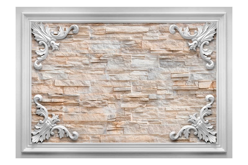 Fototapet Brick In The Frame Orange 400x280 - Innredning - Veggdekorasjon - Tapeter - Fototapeter