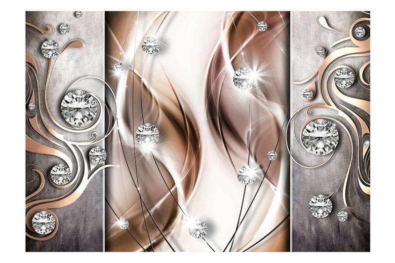 Fototapet Brown And Diamonds 150x105 - Artgeist sp. z o. o. - Innredning - Veggdekorasjon - Tapeter - Fototapeter