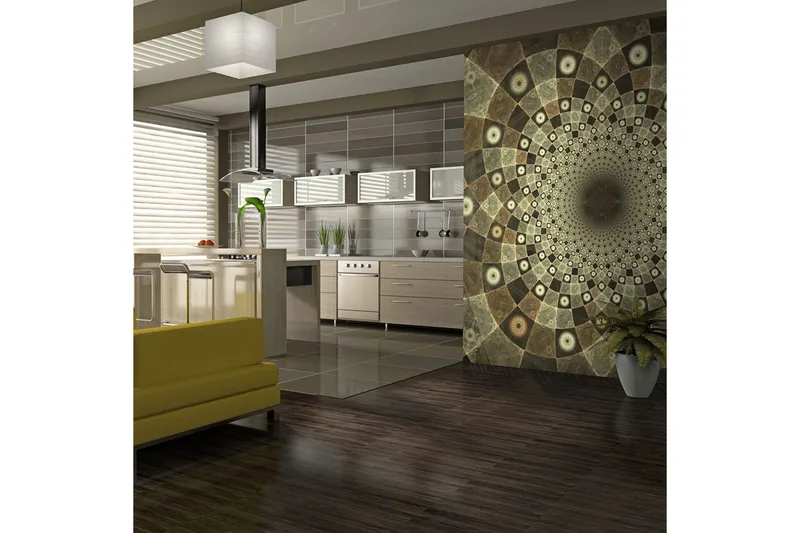 Fototapet Brown Mosaic 400x309 - Artgeist sp. z o. o. - Innredning - Veggdekorasjon - Tapeter - Fototapeter