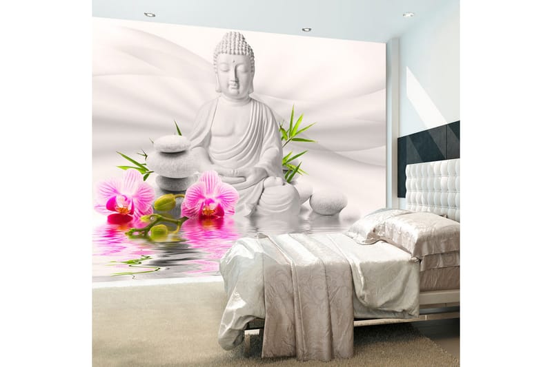 Fototapet Buddha And Orchids 200x140, Artgeist sp. z o. o.