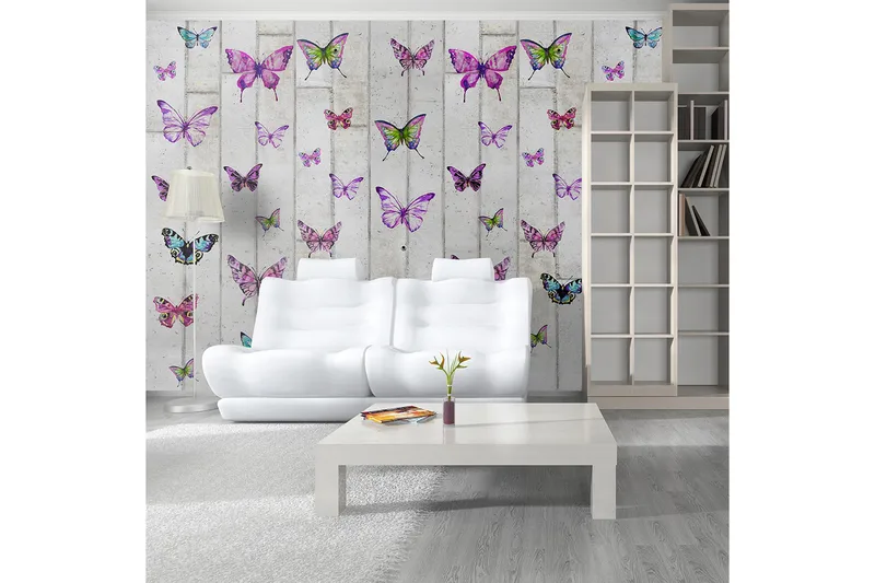 Fototapet Butterflies And Concrete 50x1000, Artgeist sp. z o. o.