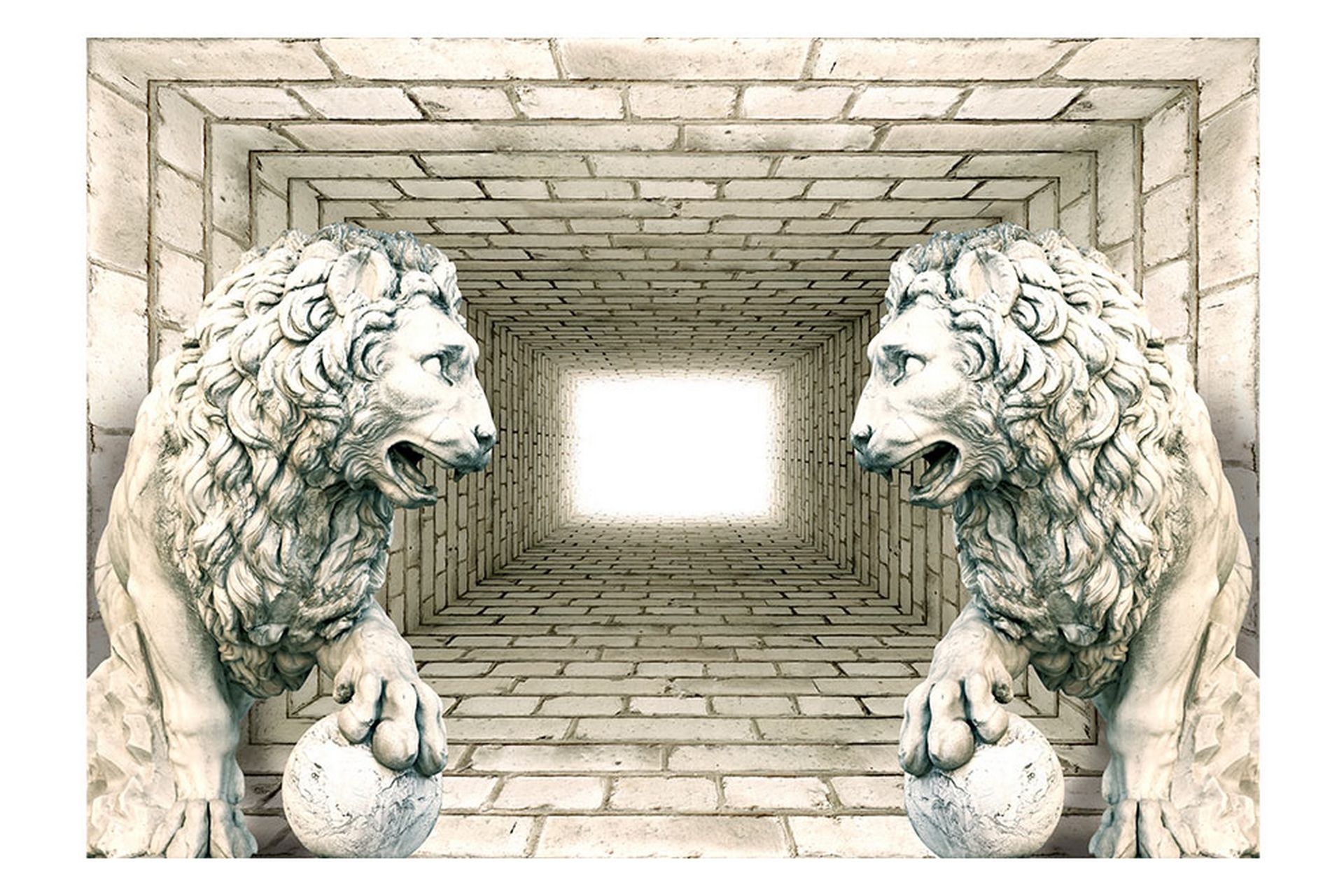 Fototapet Chamber Of Lions 200x140 - Artgeist sp. z o. o. - Innredning - Veggdekorasjon - Tapeter - Fototapeter