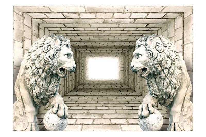 Fototapet Chamber Of Lions 200x140 - Artgeist sp. z o. o. - Innredning - Veggdekorasjon - Tapeter - Fototapeter