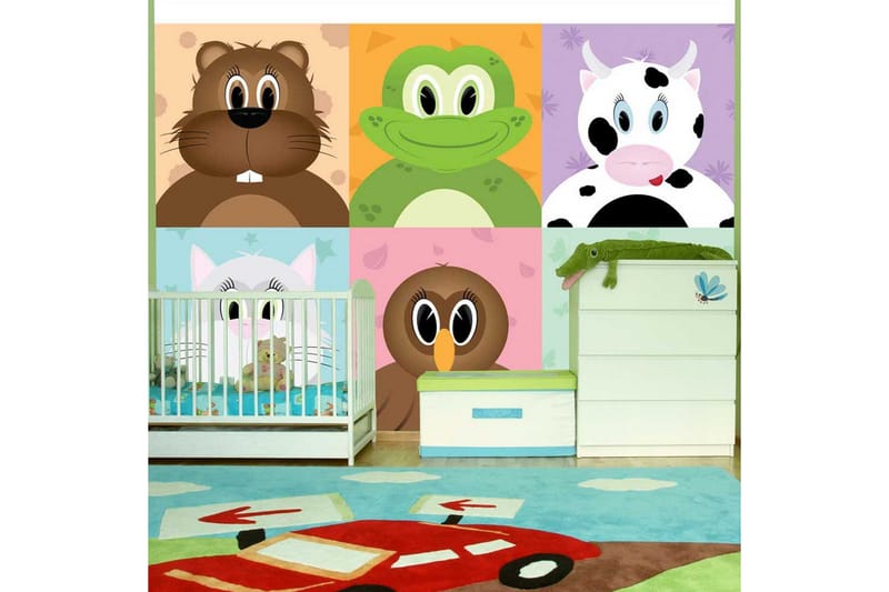 Fototapet Cheerful Animals 350x245 - Artgeist sp. z o. o. - Innredning - Veggdekorasjon - Tapeter - Fototapeter