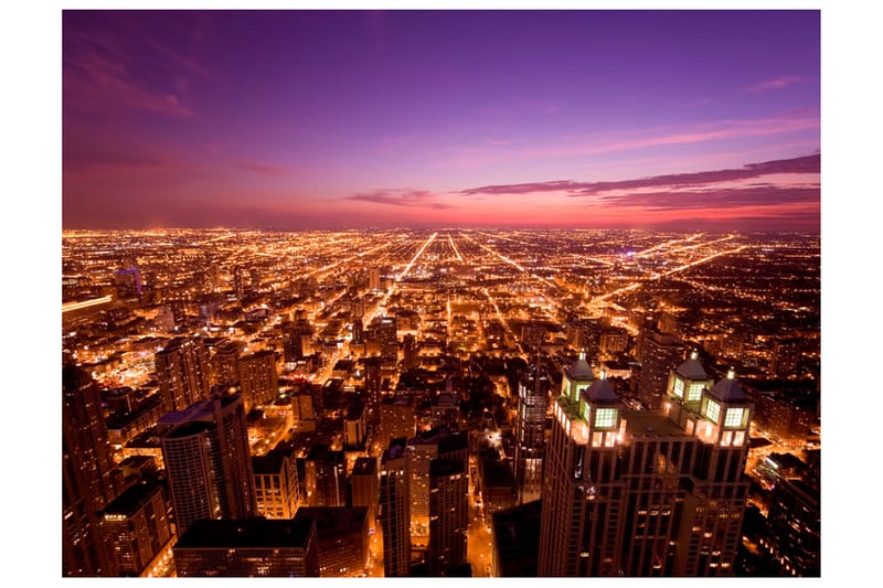 Fototapet Chicago By Night 350x270 - Artgeist sp. z o. o. - Innredning - Veggdekorasjon - Tapeter - Fototapeter