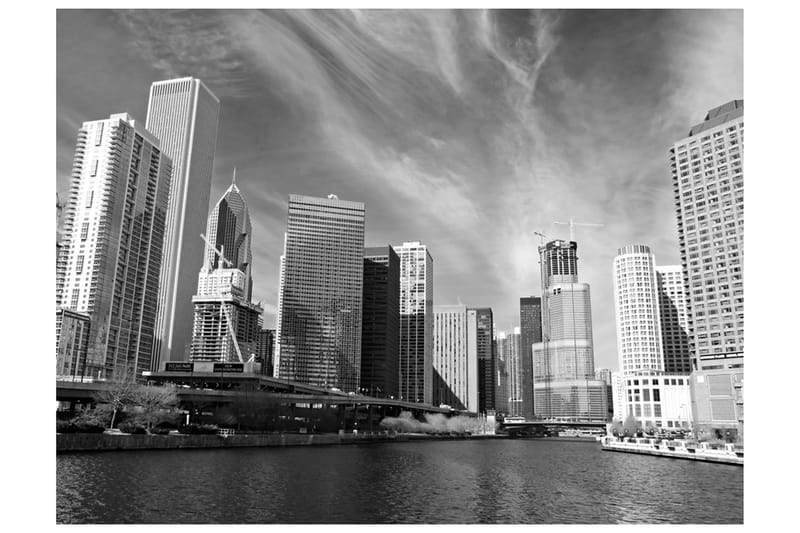 Fototapet Chicago Skyline Svarthvit 300x231 - Artgeist sp. z o. o. - Innredning - Veggdekorasjon - Tapeter - Fototapeter