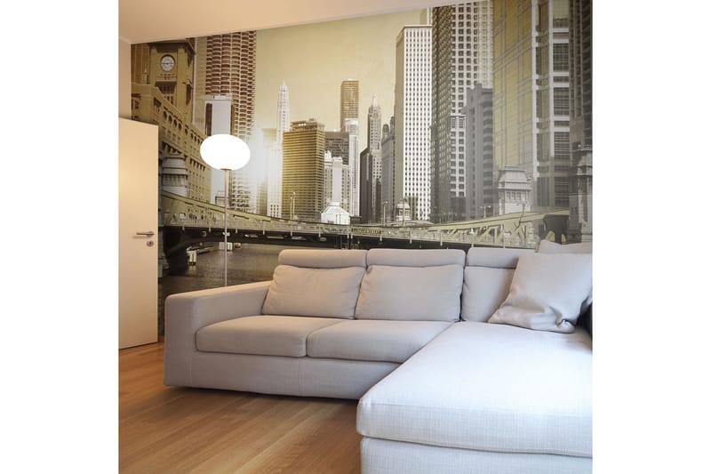 Fototapet Chicagos Brygge Vintageeffekt 350x270 - Artgeist sp. z o. o. - Innredning - Veggdekorasjon - Tapeter - Fototapeter