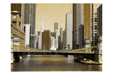 Fototapet Chicagos Brygge Vintageeffekt 400x309 - Artgeist sp. z o. o. - Innredning - Veggdekorasjon - Tapeter - Fototapeter