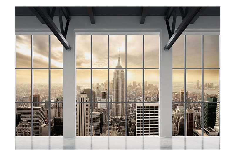 Fototapet Clouds Over New York City 100x70 - Artgeist sp. z o. o. - Innredning - Veggdekorasjon - Tapeter - Fototapeter