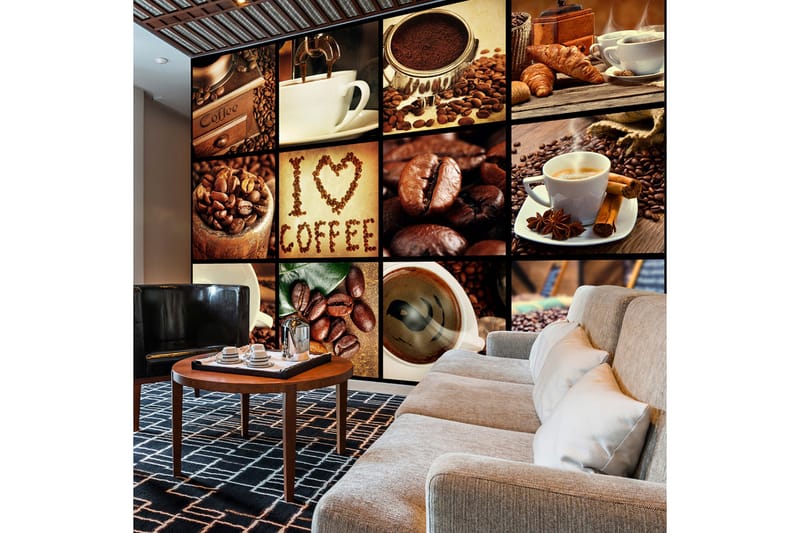 Fototapet Coffee Collage 400x280 - Artgeist sp. z o. o. - Innredning - Veggdekorasjon - Tapeter - Fototapeter