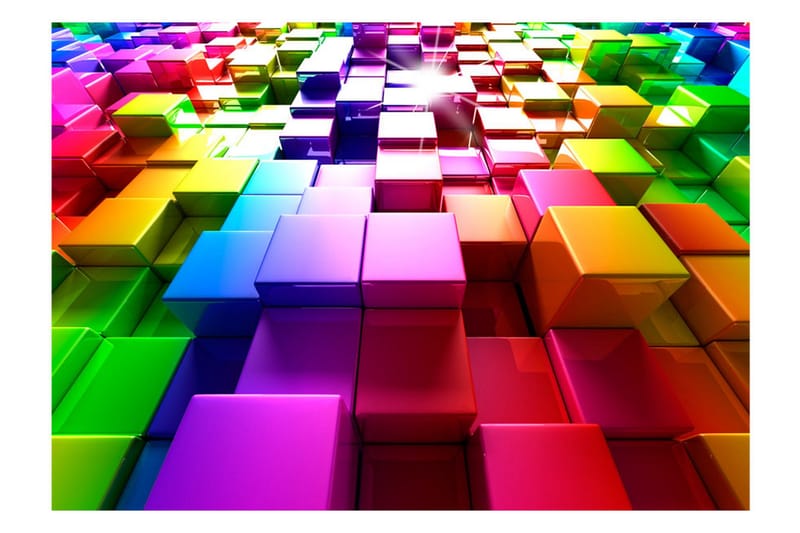 Fototapet Colored Cubes 300x210 - Artgeist sp. z o. o. - Innredning - Veggdekorasjon - Tapeter - Fototapeter