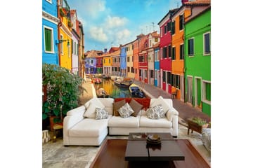 Fototapet Colorful Canal In Burano 300x210 - Artgeist sp. z o. o. - Innredning - Veggdekorasjon - Tapeter - Fototapeter
