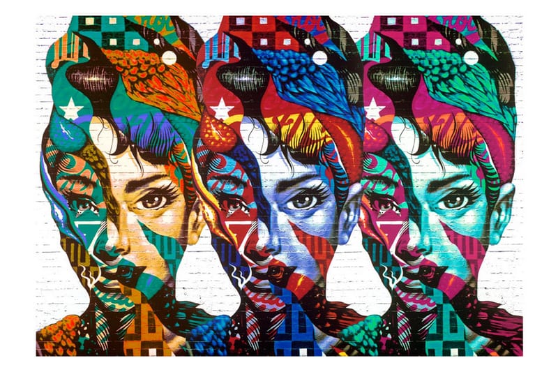 Fototapet Colorful Faces 200x140 - Artgeist sp. z o. o. - Innredning - Veggdekorasjon - Tapeter - Fototapeter