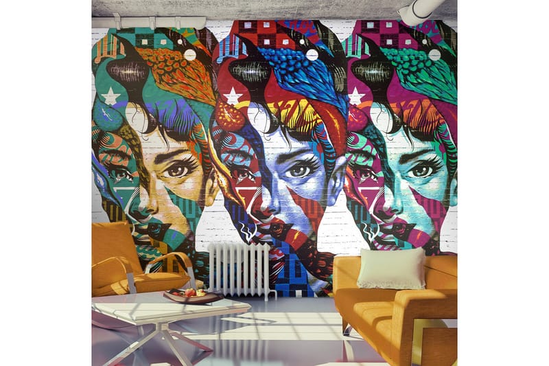 Fototapet Colorful Faces 300x210 - Artgeist sp. z o. o. - Innredning - Veggdekorasjon - Tapeter - Fototapeter