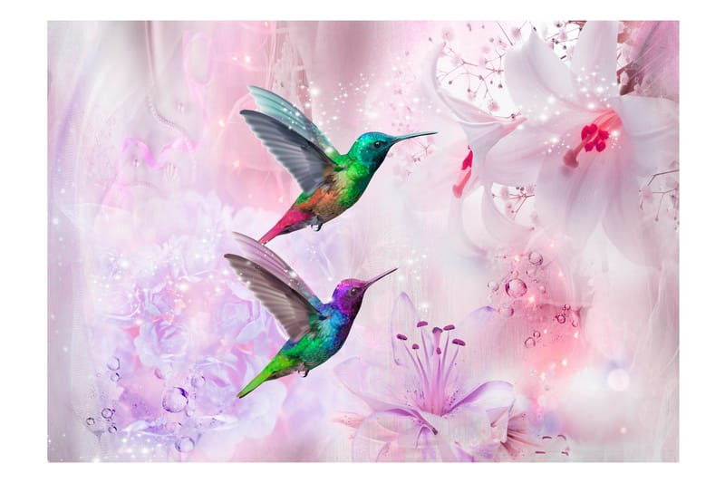 FOTOTAPET Colorful Hummingbirds 250x175 - Artgeist sp. z o. o. - Innredning - Veggdekorasjon - Tapeter - Fototapeter