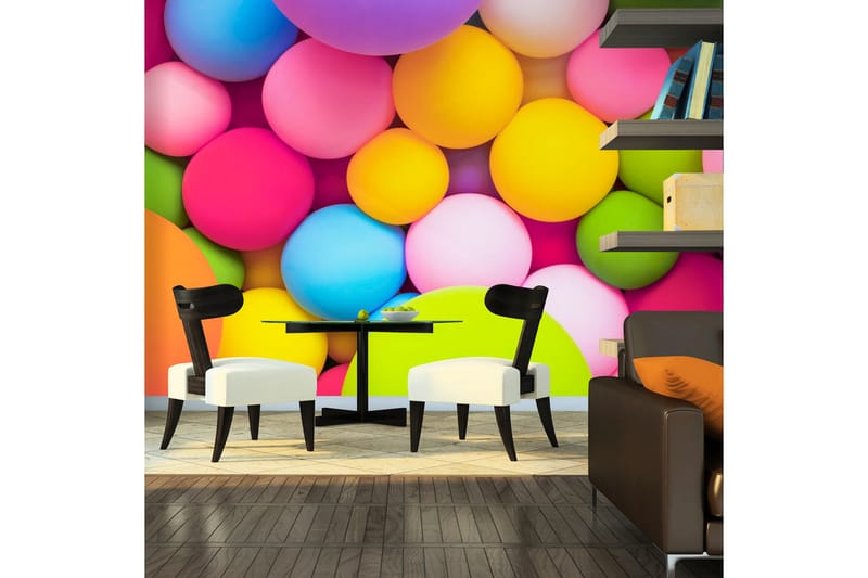 Fototapet Colourful Balls 200x140 - Innredning - Veggdekorasjon - Tapeter - Fototapeter