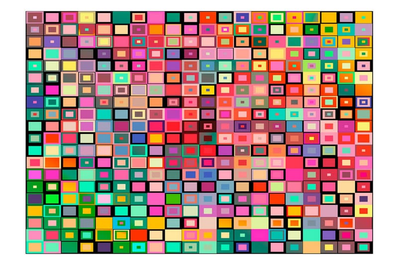 Fototapet Colourful Boxes 350x245 - Artgeist sp. z o. o. - Innredning - Veggdekorasjon - Tapeter - Fototapeter