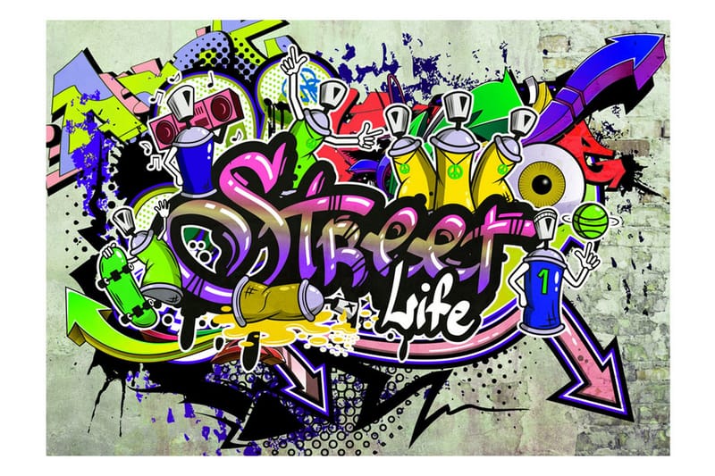 Fototapet Colourful Cooperation 350x245 - Finnes i flere størrelser - Innredning - Veggdekorasjon - Tapeter - Fototapeter