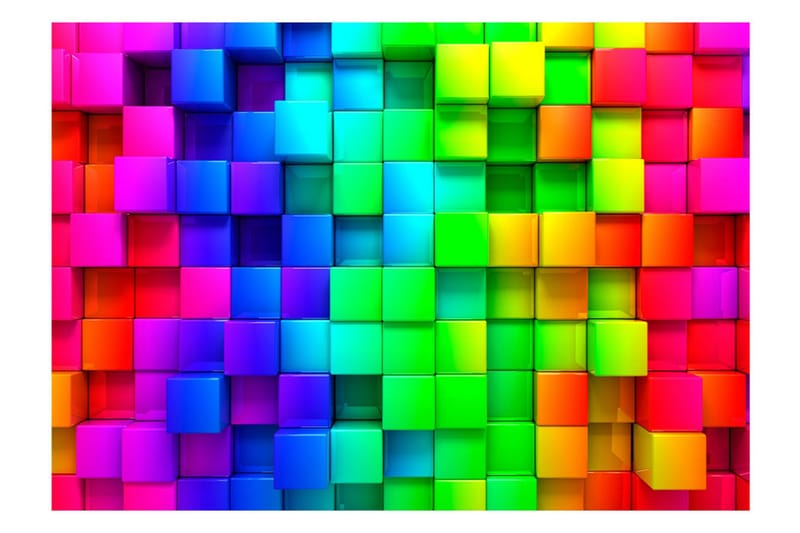 Fototapet Colourful Cubes 350x245 - Artgeist sp. z o. o. - Innredning - Veggdekorasjon - Tapeter - Fototapeter