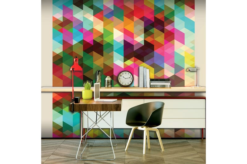 Fototapet Colourful Geometry 300x231 - Artgeist sp. z o. o. - Innredning - Veggdekorasjon - Tapeter - Fototapeter