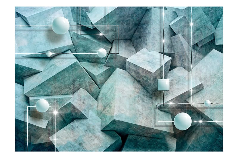Fototapet Concrete Cubes Green 250x175, Artgeist sp. z o. o.