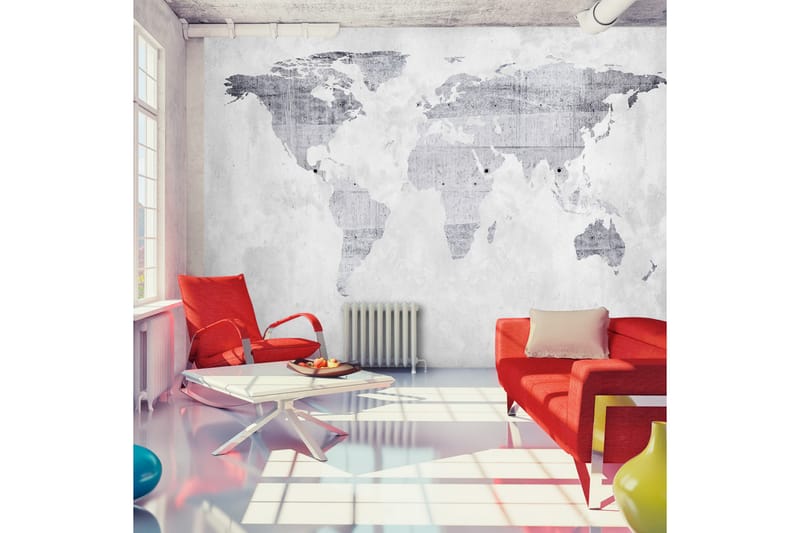 Fototapet Concrete Map 300x210 - Artgeist sp. z o. o. - Innredning - Veggdekorasjon - Tapeter - Fototapeter
