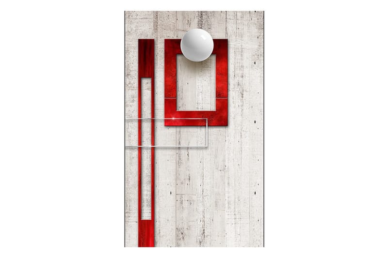 Fototapet Concrete Red Frames And White Knobs 50x1000 - Artgeist sp. z o. o. - Innredning - Veggdekorasjon - Tapeter - Fototapeter