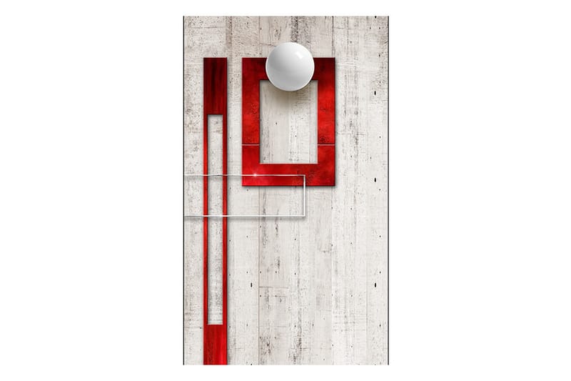 Fototapet Concrete Red Frames And White Knobs 50x1000 - Artgeist sp. z o. o. - Innredning - Veggdekorasjon - Tapeter - Fototapeter
