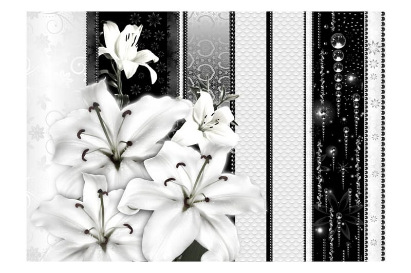 Fototapet Crying Lilies In White 350x245 - Artgeist sp. z o. o. - Innredning - Veggdekorasjon - Tapeter - Fototapeter