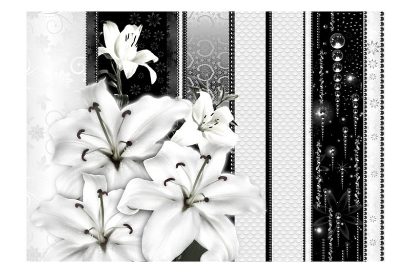 Fototapet Crying Lilies In White 400x280 - Artgeist sp. z o. o. - Innredning - Veggdekorasjon - Tapeter - Fototapeter