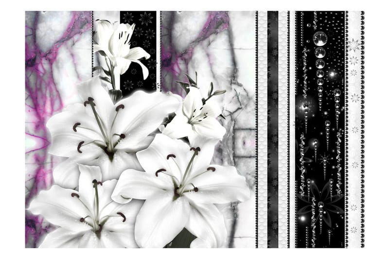 Fototapet Crying Lilies On Purple Marble 300x210 - Artgeist sp. z o. o. - Fototapeter