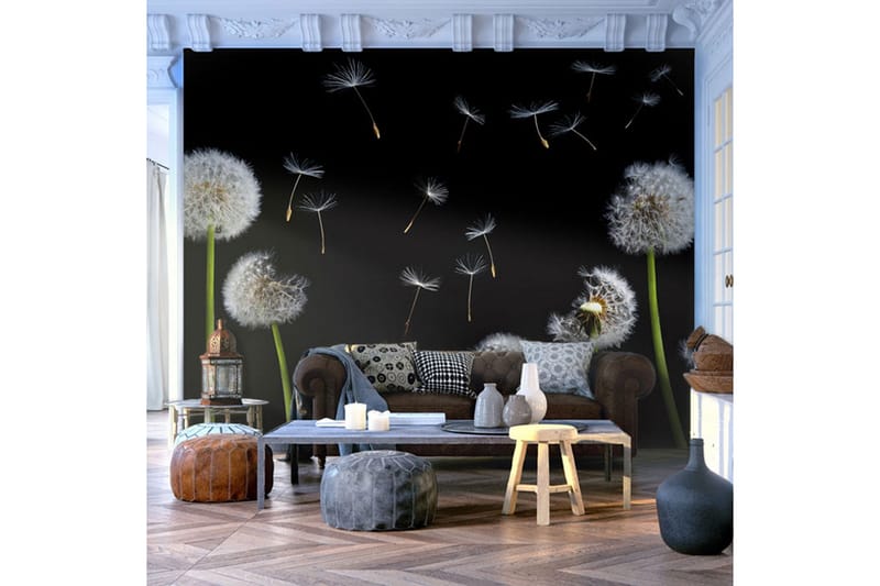 Fototapet Dandelions Wind 200x154 - Artgeist sp. z o. o. - Innredning - Veggdekorasjon - Tapeter - Fototapeter