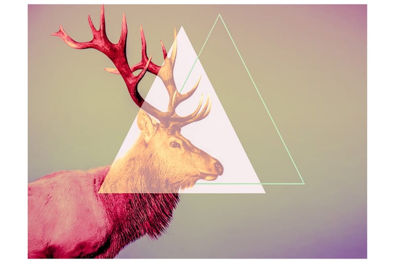 Fototapet Deer Graphic Pattern 200x154 - Artgeist sp. z o. o. - Innredning - Veggdekorasjon - Tapeter - Fototapeter