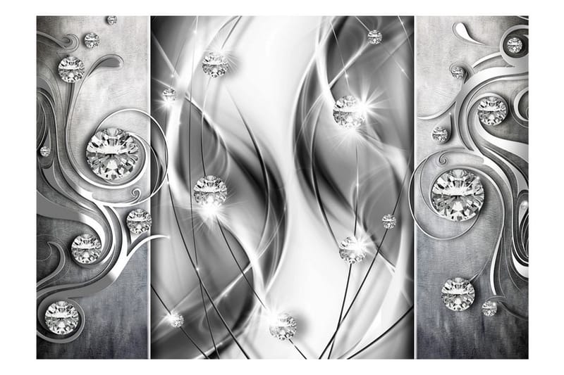 Fototapet Diamanter In Silver 100x70 - Artgeist sp. z o. o. - Innredning - Veggdekorasjon - Tapeter - Fototapeter