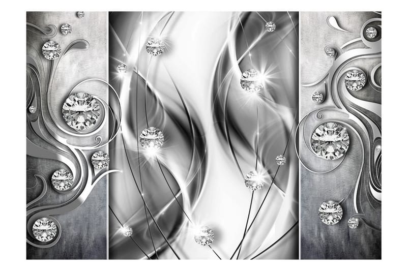 Fototapet Diamanter In Silver 250x175 - Artgeist sp. z o. o. - Innredning - Veggdekorasjon - Tapeter - Fototapeter
