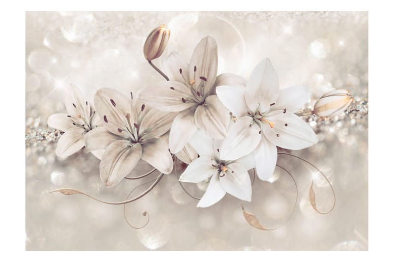 Fototapet Diamond Lilies 250x175 - Artgeist sp. z o. o. - Innredning - Veggdekorasjon - Tapeter - Fototapeter