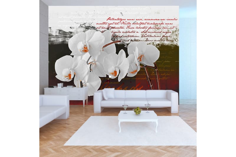 Fototapet Diary And Orchid 350x245 - Artgeist sp. z o. o. - Innredning - Veggdekorasjon - Tapeter - Fototapeter