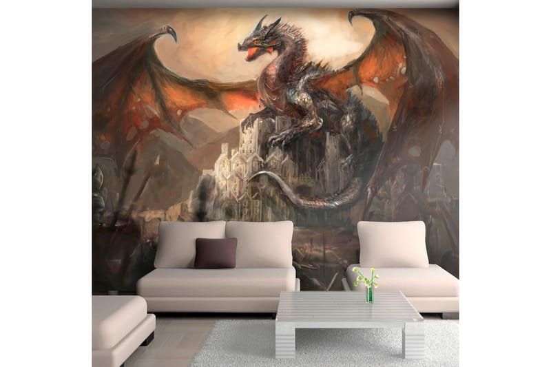 Fototapet Dragon Castle 100x70 - Innredning - Veggdekorasjon - Tapeter - Fototapeter