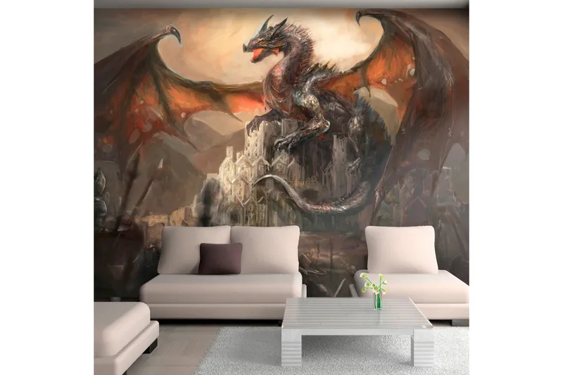 Fototapet Dragon Castle 150x105, Finnes i flere størrelser