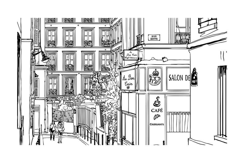 Fototapet En Promenade Gjennom Paris Gater 450x270 - Artgeist sp. z o. o. - Innredning - Veggdekorasjon - Tapeter - Fototapeter