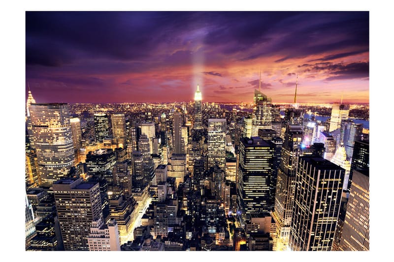 Fototapet Evening In New York City 200x140 - Artgeist sp. z o. o. - Innredning - Veggdekorasjon - Tapeter - Fototapeter