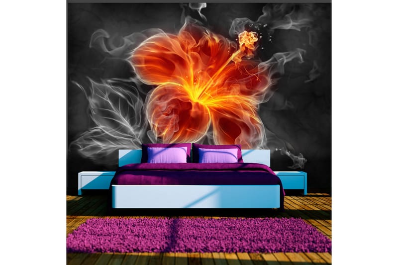 Fototapet Fiery Flower Inside The Smoke 300x210 - Artgeist sp. z o. o. - Fototapeter