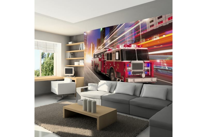 Fototapet Fire Truck 100x70 - Artgeist sp. z o. o. - Innredning - Veggdekorasjon - Tapeter - Fototapeter