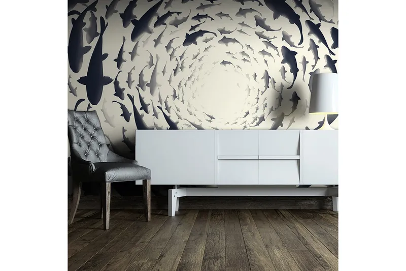 Fototapet Fish Swirl 100x70, Finnes i flere størrelser