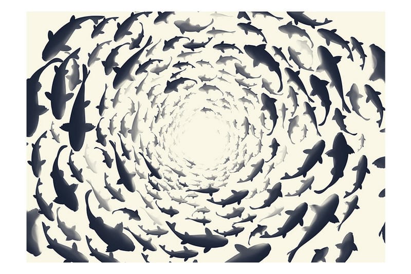 Fototapet Fish Swirl 200x140 - Finnes i flere størrelser - Innredning - Veggdekorasjon - Tapeter - Fototapeter