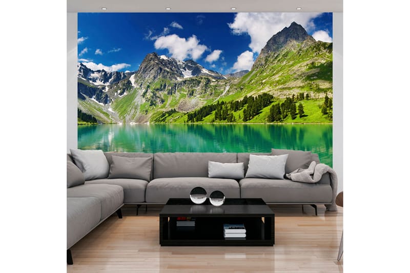 Fototapet Fjellsjø 250x193 - Artgeist sp. z o. o. - Innredning - Veggdekorasjon - Tapeter - Fototapeter
