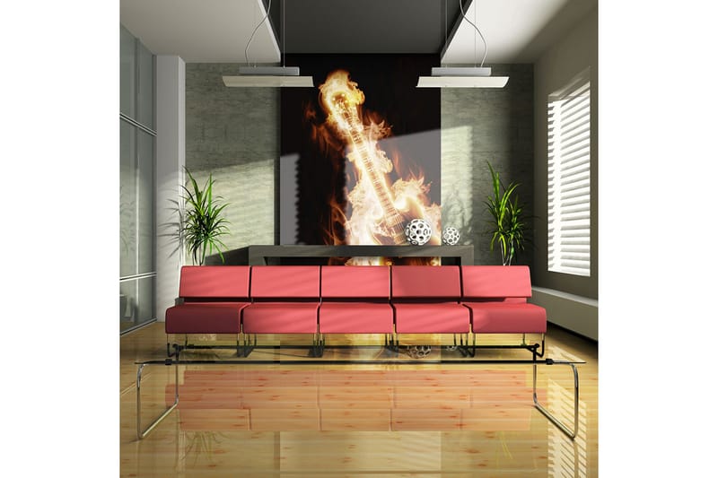 Fototapet Flammende Gitar 250x193, Artgeist sp. z o. o.