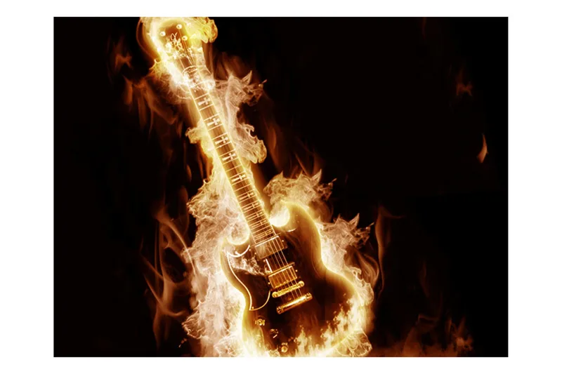 Fototapet Flammende Gitar 400x309 - Artgeist sp. z o. o. - Innredning - Veggdekorasjon - Tapeter - Fototapeter